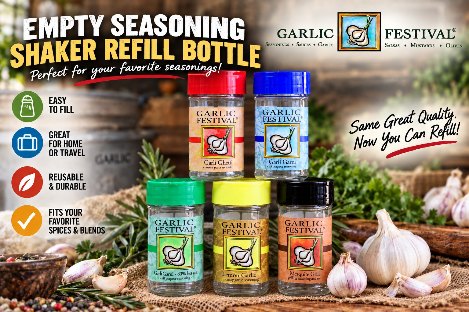 EMPTY Seasoning Shaker Refill Bottle Small